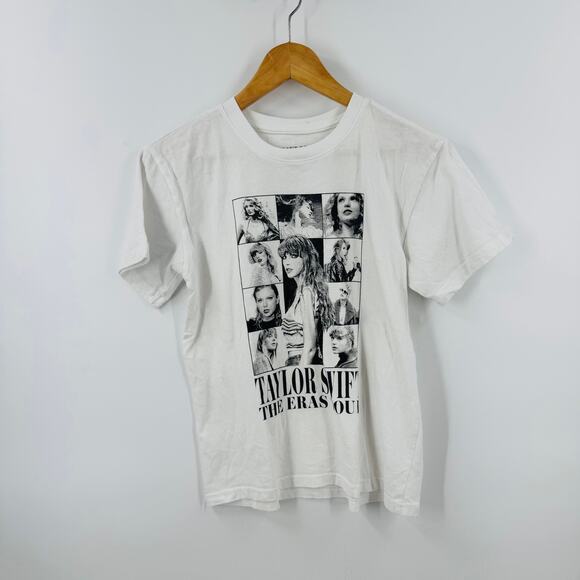 Taylor Swift The Eras Tour Graphic Band Tee Youth Medium White Concert T-Shirt - Picture 1 of 6